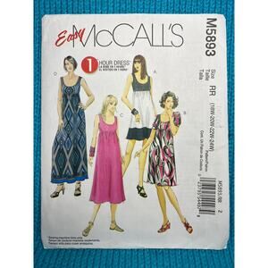 McCalls Sewing pattern 5893 dress sun dress maxi midi mini size 18w 20w 22w 24w